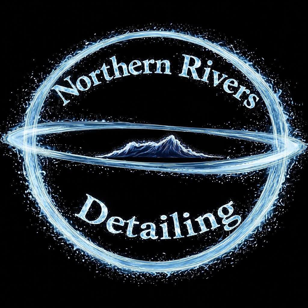 Northern Rivers Detailing logo: an icy ring around Wollumbin under a night sky